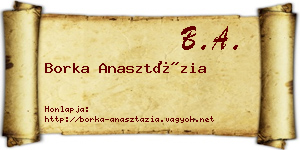 Borka Anasztázia névjegykártya