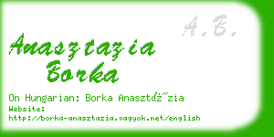 anasztazia borka business card